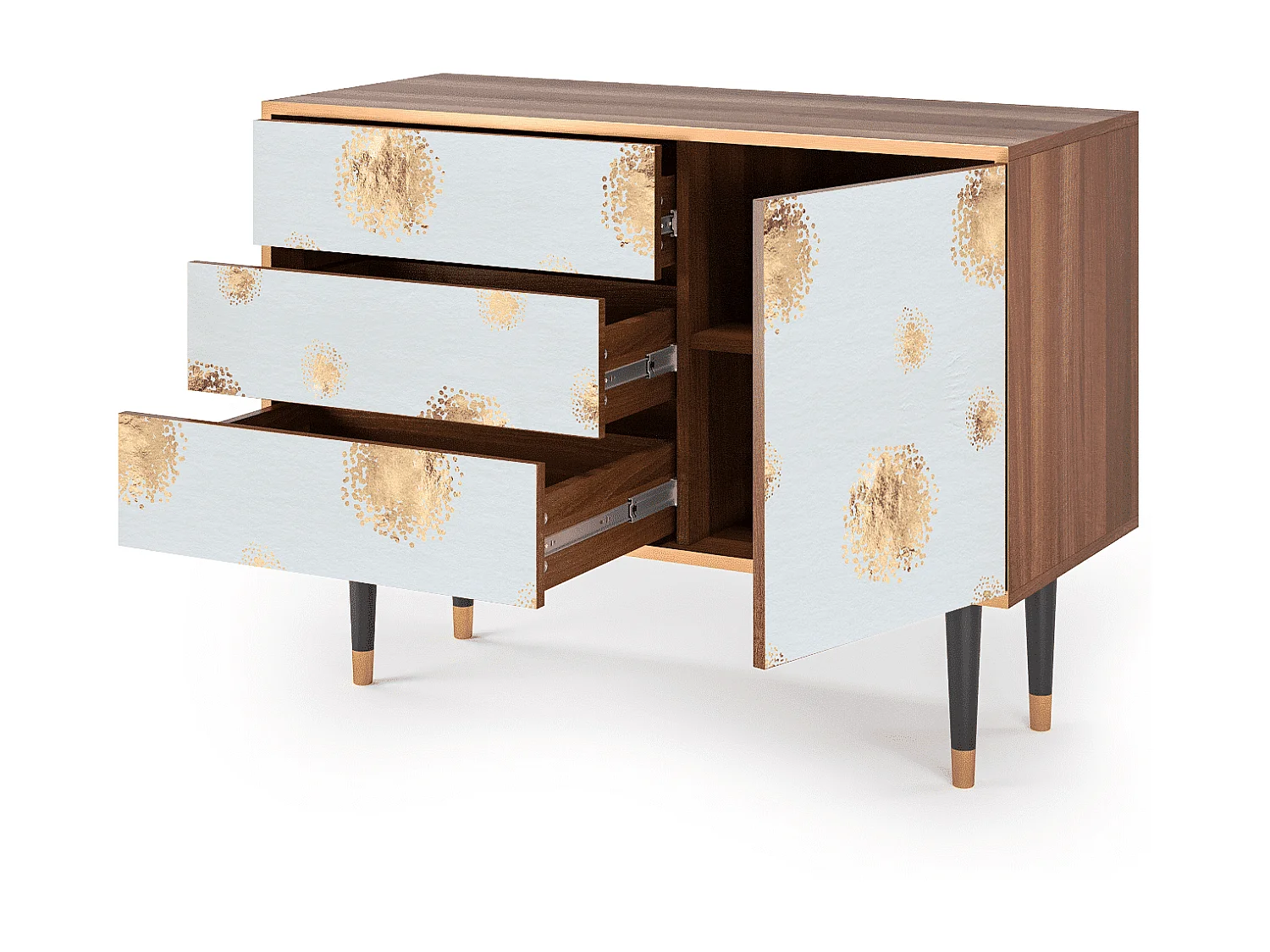 Credenza - 115х84х41 cm - S3 - Sky Latte, Noce