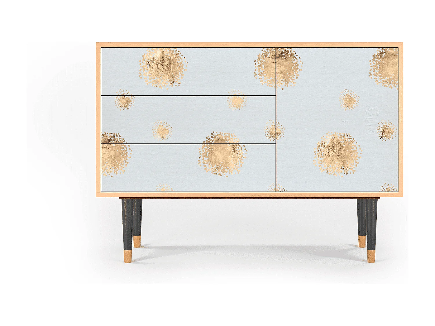 Kredens - 115х84х41 cm - S3 - Sky Latte, Orzech