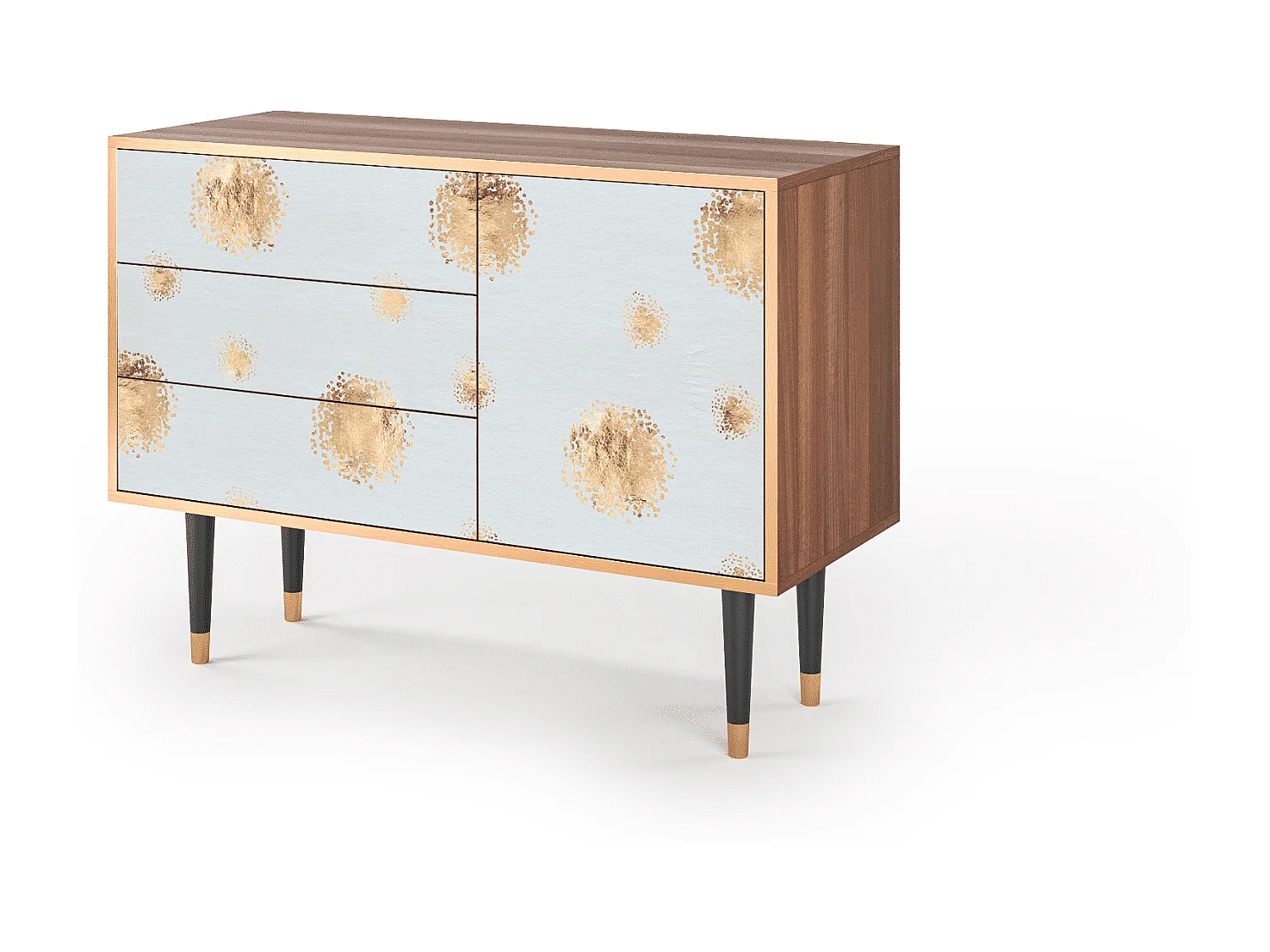 Kredens - 115х84х41 cm - S3 - Sky Latte, Orzech