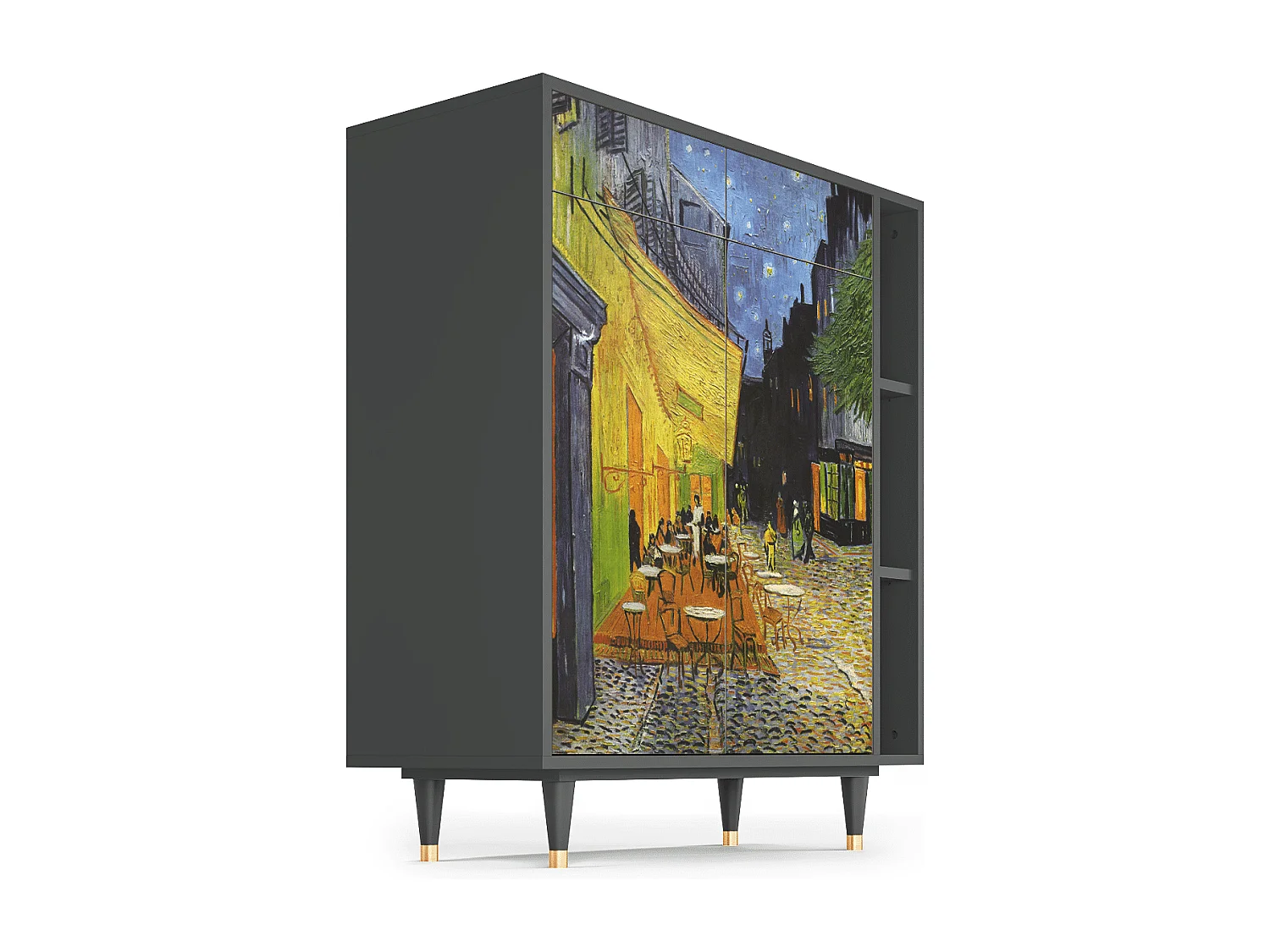 Kredens - 96х110х41 cm - BS6 - Café Terrace at Night, Antracyt