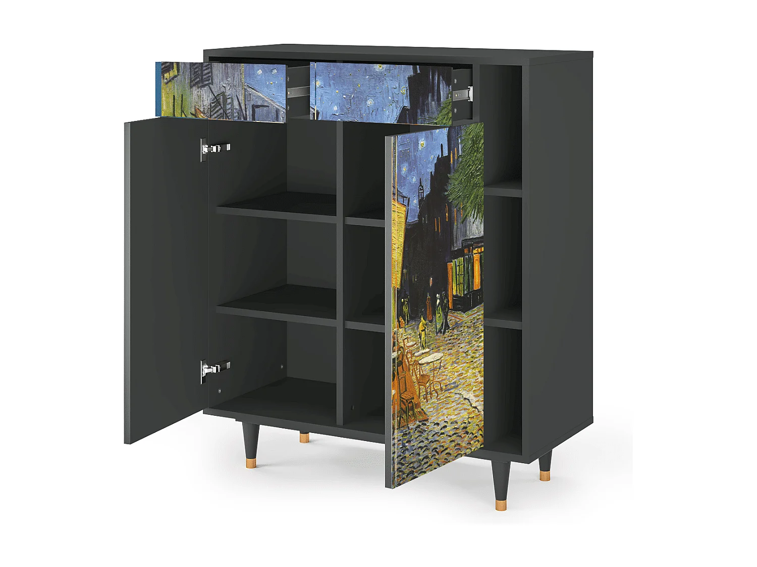 Kredens - 96х110х41 cm - BS6 - Café Terrace at Night, Antracyt