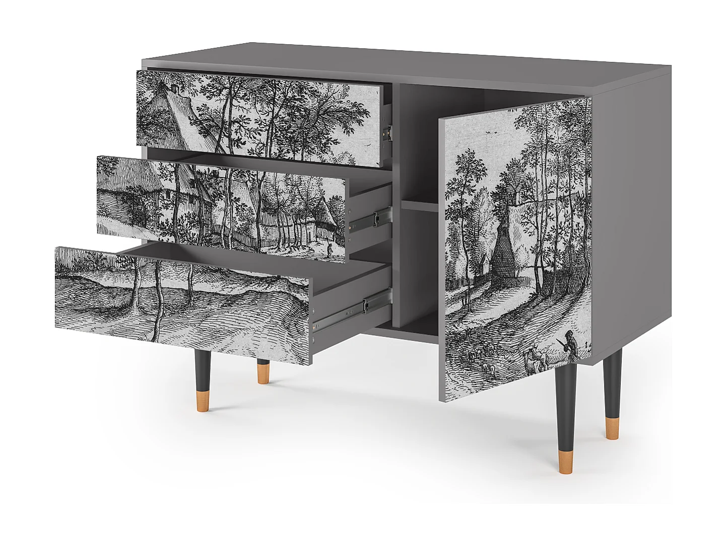 Buffet - 115х84х41 cm - S3 - Village Road, Gris