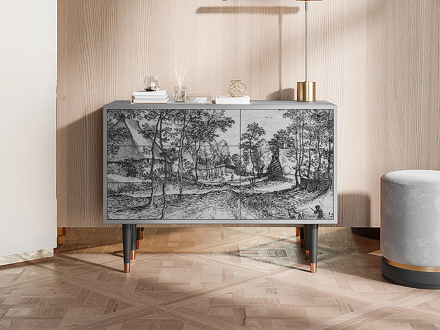 Buffet - 115х84х41 cm - S3 - Village Road, Gris