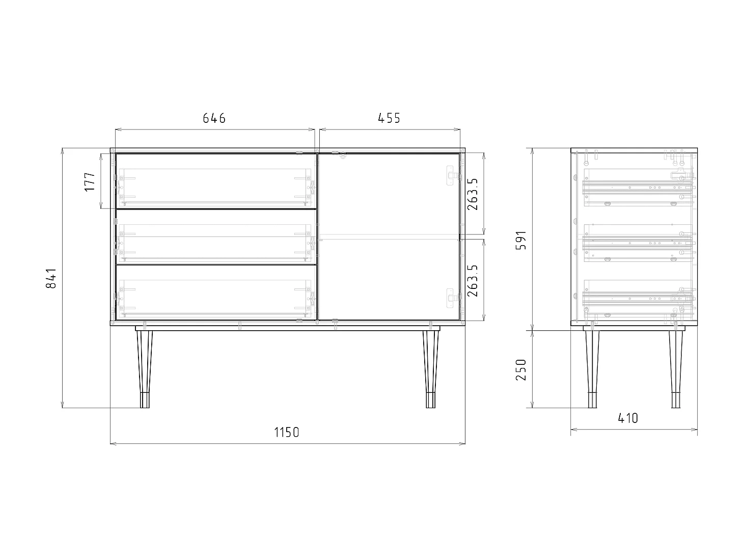 Buffet - 115х84х41 cm - S3 - Village Road, Gris