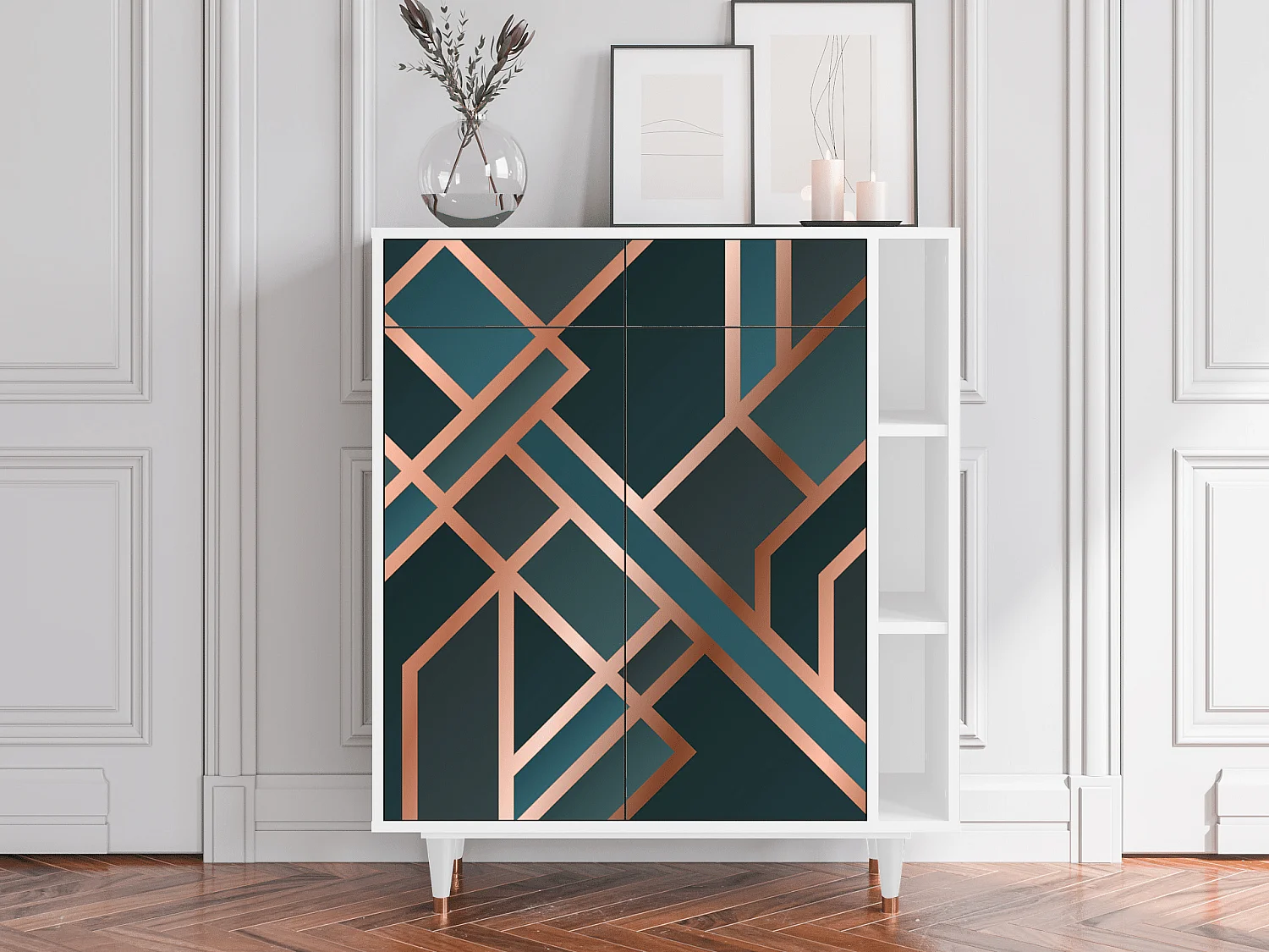 Buffet - 96х110х41 cm - BS6 - Bronze Crossroad, Blanc