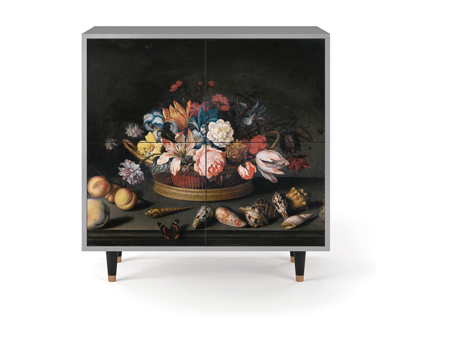 Aparador - 94x96x48 cm - BS3 - Still Life with Flowers, Cinza