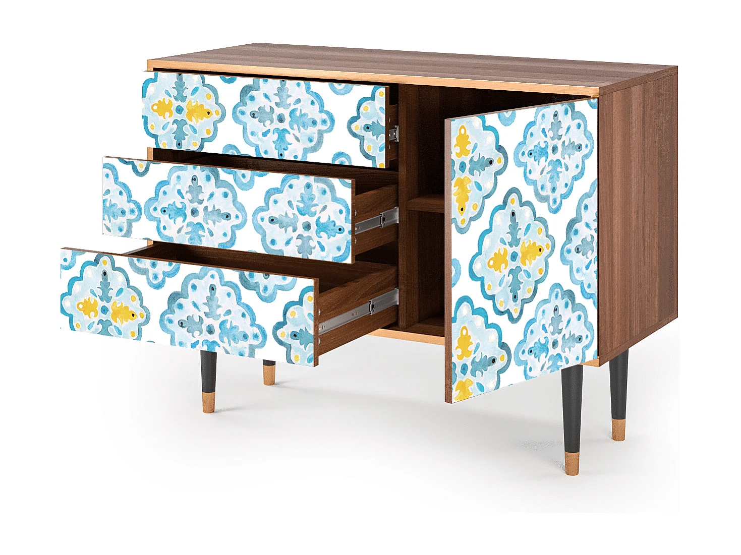 Dressoir - 115х84х41 cm - S3 - Portugese tiles, Walnoot