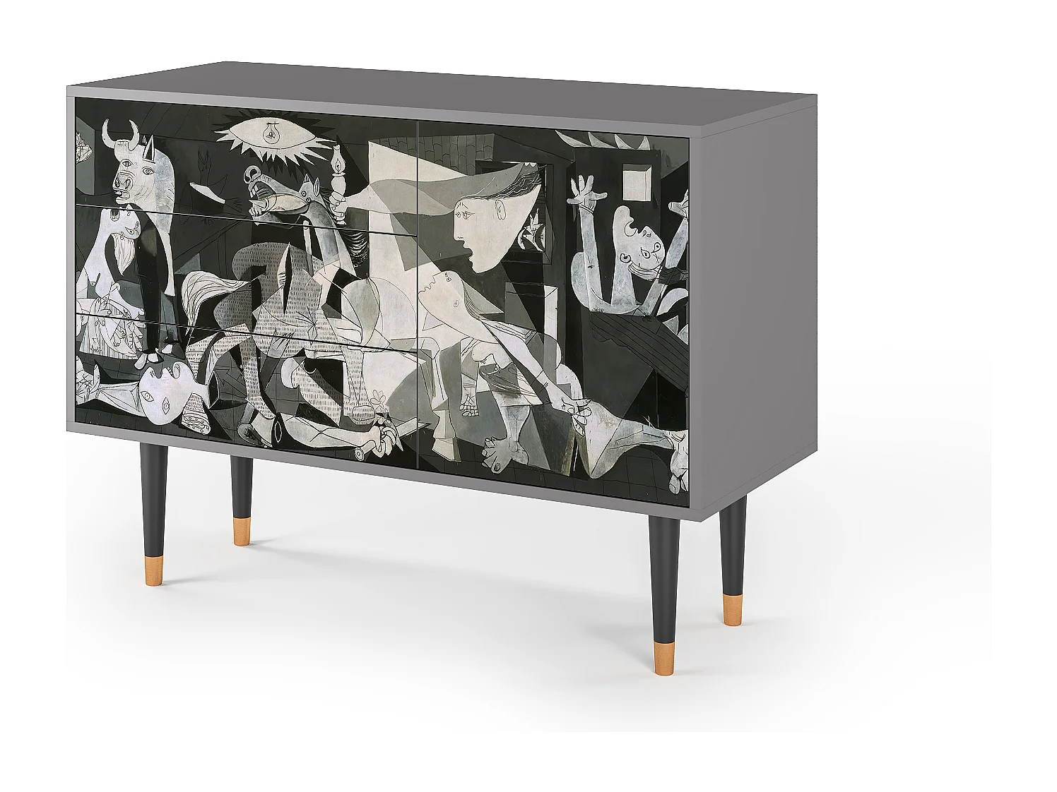 Kredens - 115х84х41 cm - S3 - Guernica by Picasso, Szary