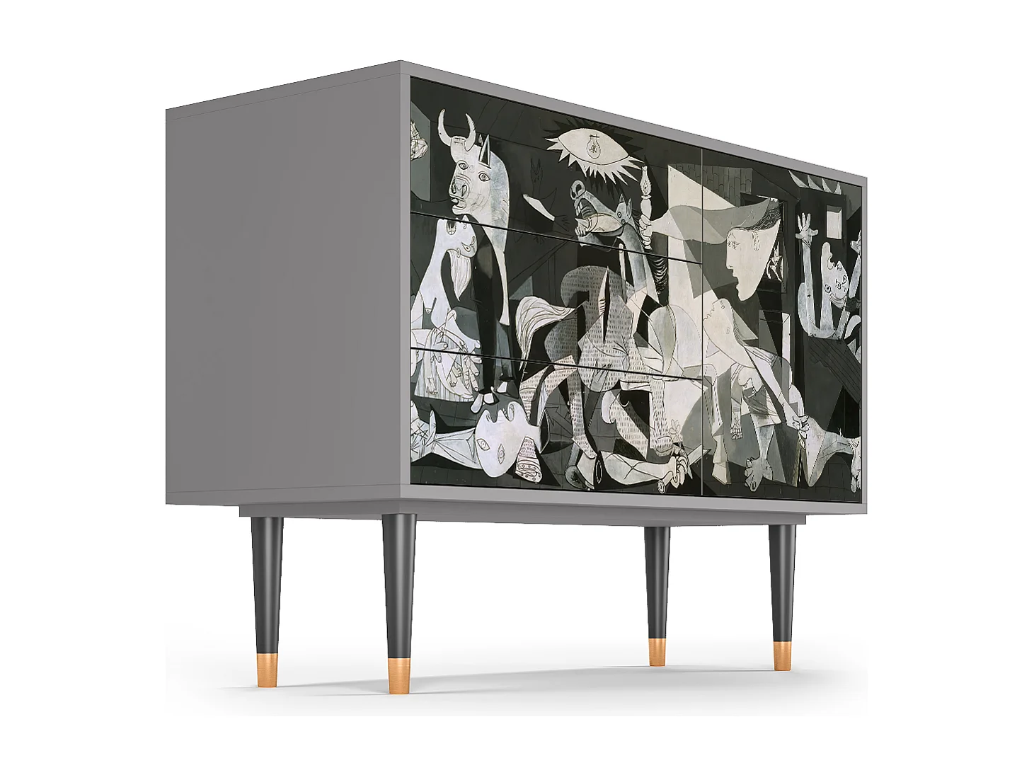 Kredens - 115х84х41 cm - S3 - Guernica by Picasso, Szary