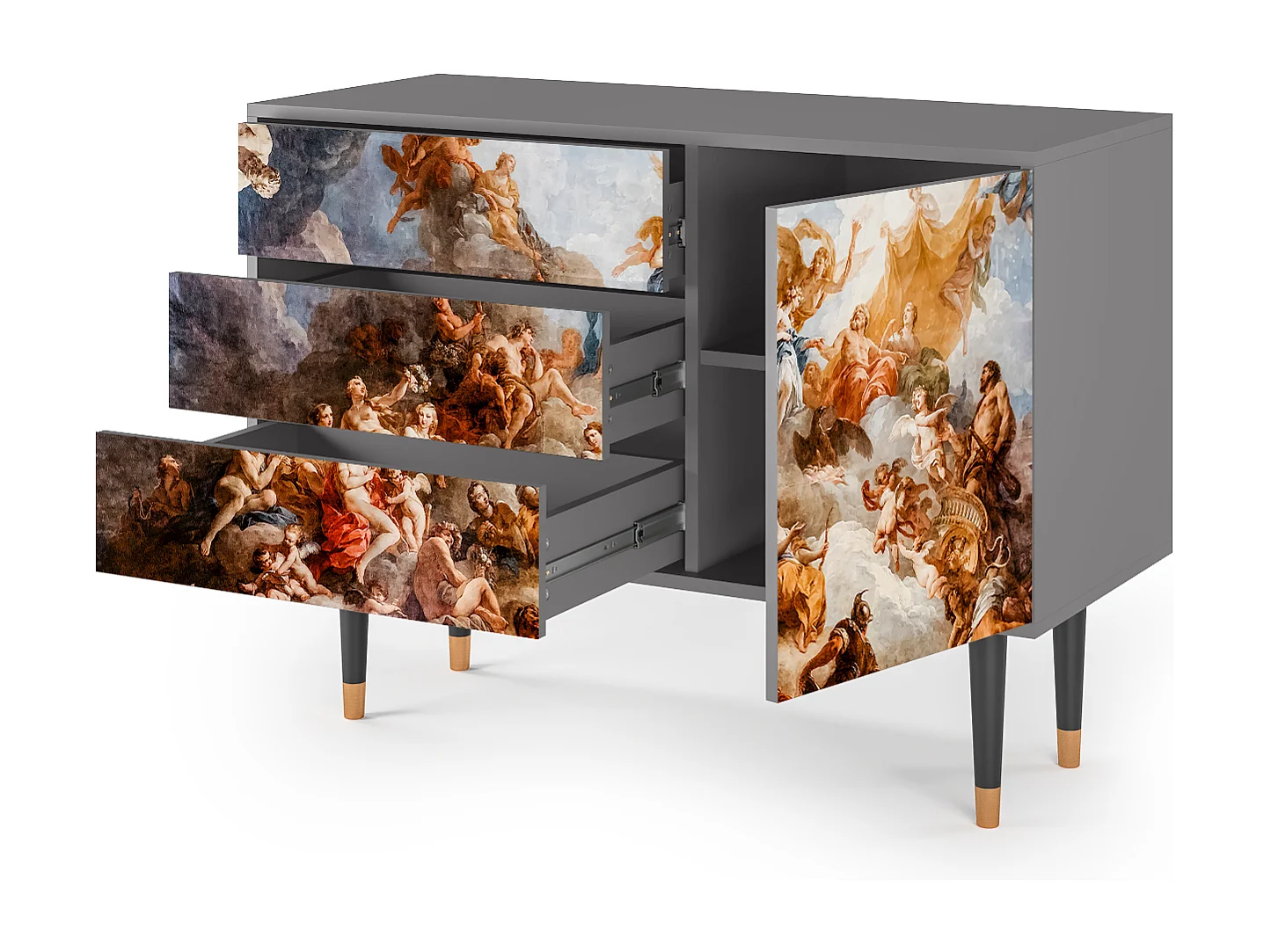 Kredens - 115х84х41 cm - S3 - Guernica by Picasso, Szary