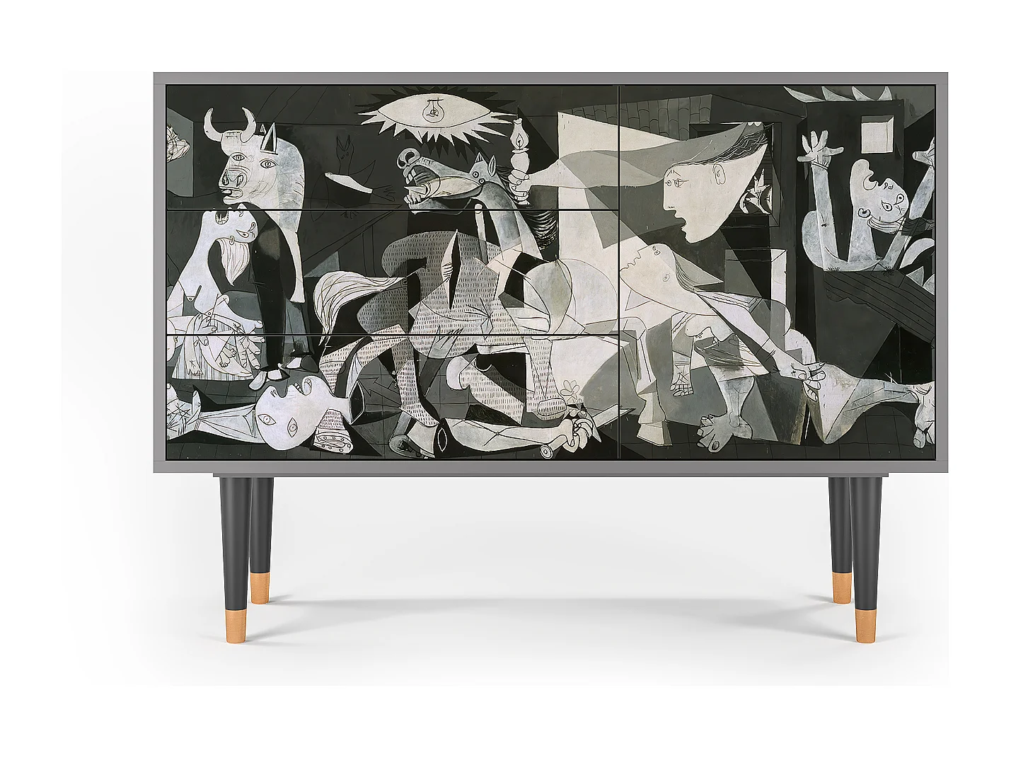 Kredens - 115х84х41 cm - S3 - Guernica by Picasso, Szary