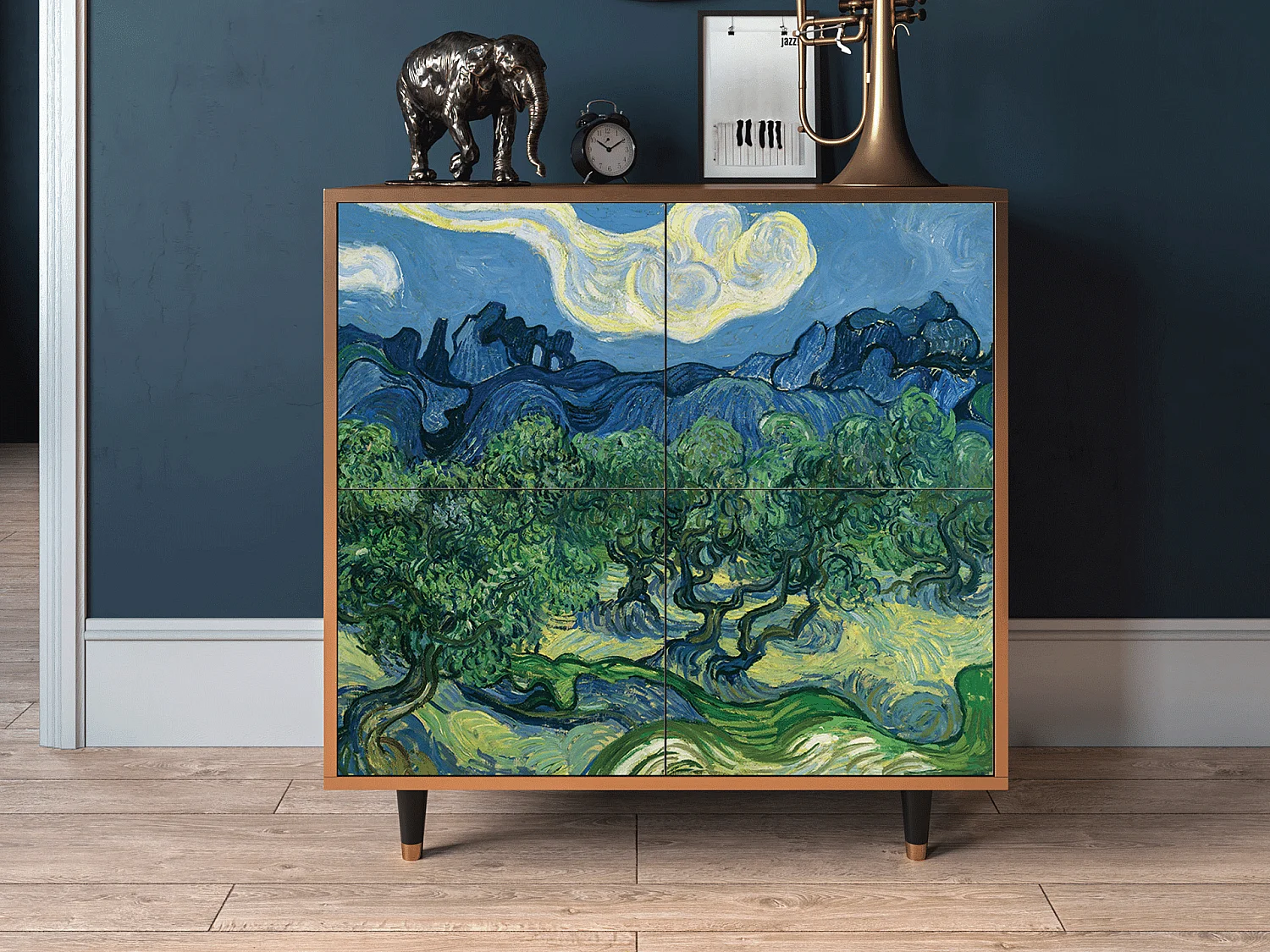 Kredens - 94x96x48 cm - BS3 - The Oil Trees, Orzech