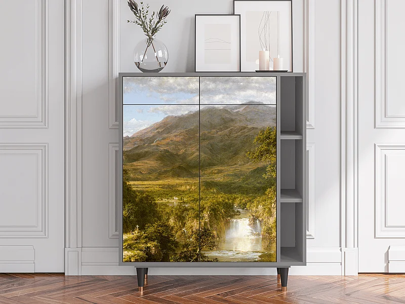 Kredens - 96х110х41 cm - BS6 - The Heart of the Andes , Szary