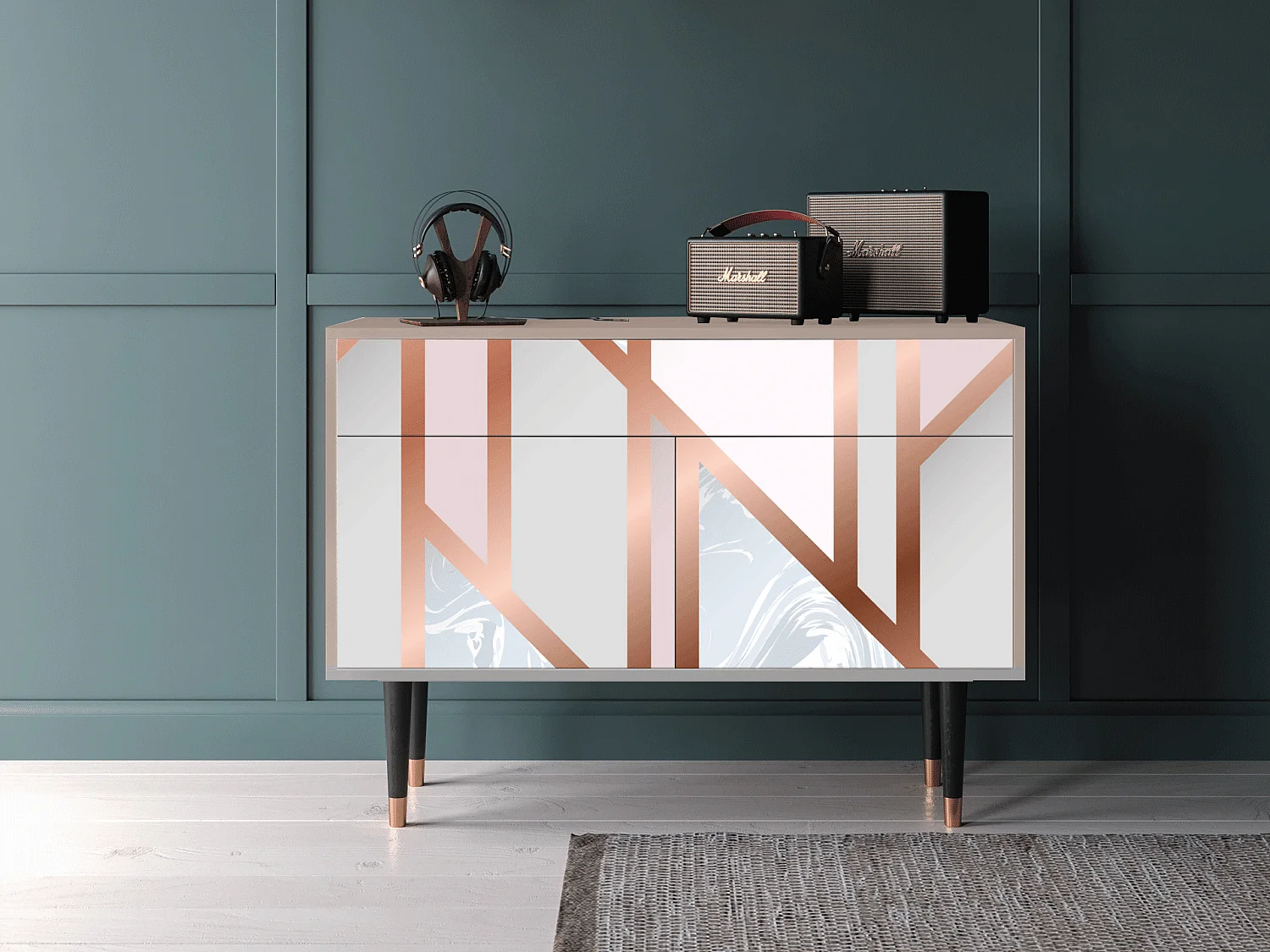 Kredens - 115x85x48 cm - BS4 - Champagne Story, Latte