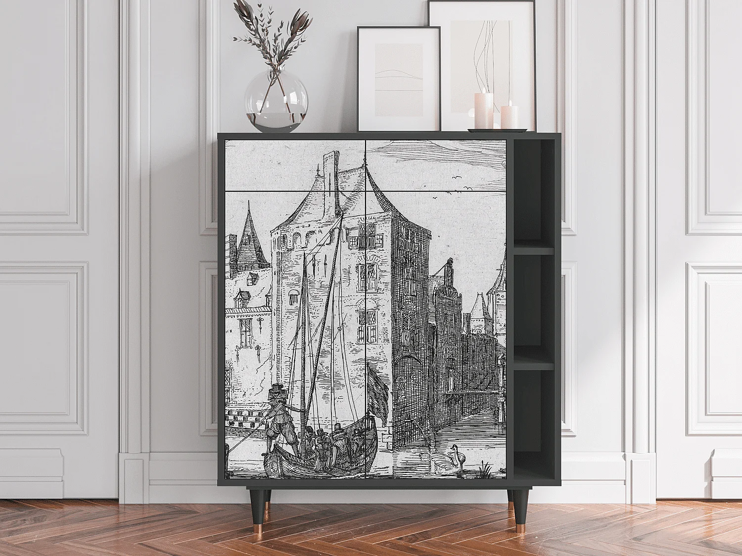 Buffet - 96х110х41 cm - BS6 - Castle with Bridge, Anthracite