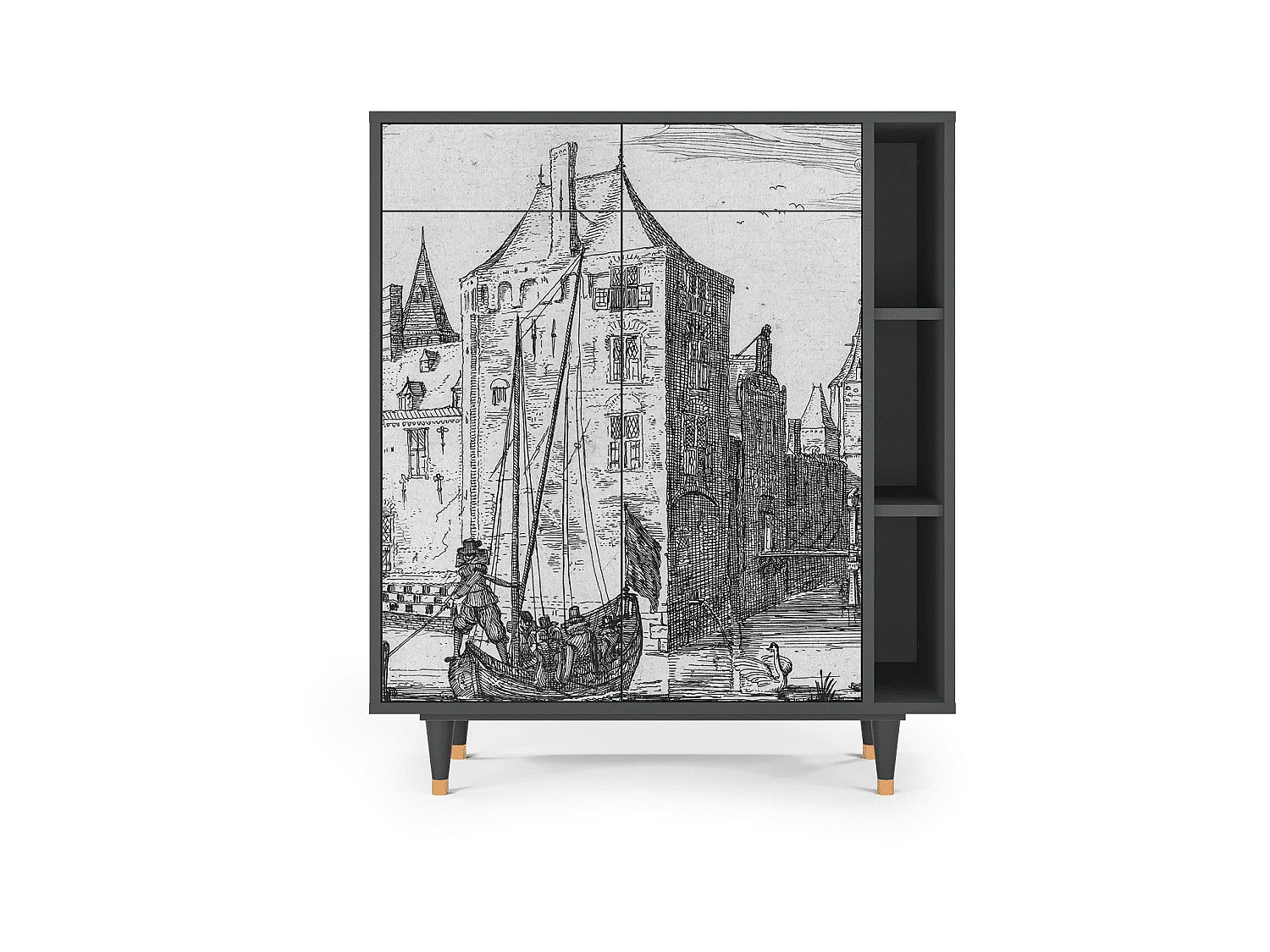 Buffet - 96х110х41 cm - BS6 - Castle with Bridge, Anthracite