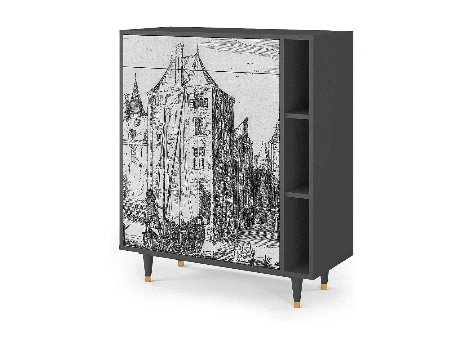 Buffet - 96х110х41 cm - BS6 - Castle with Bridge, Anthracite