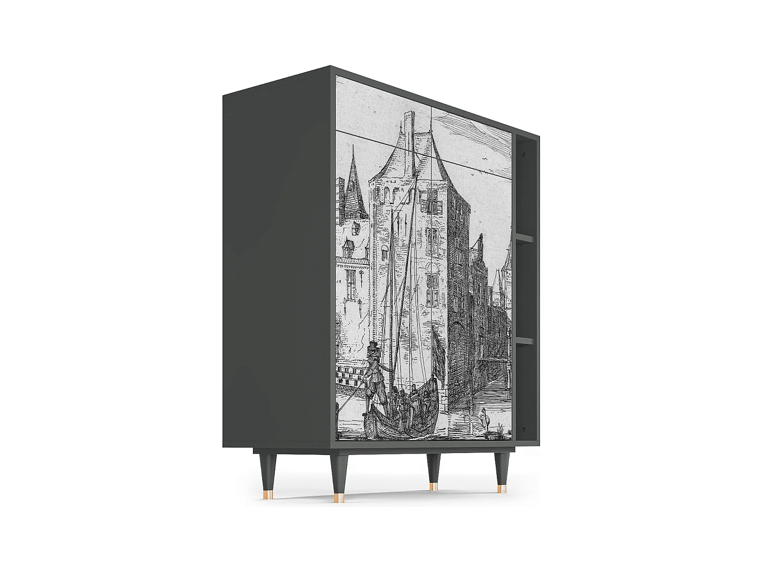 Buffet - 96х110х41 cm - BS6 - Castle with Bridge, Anthracite
