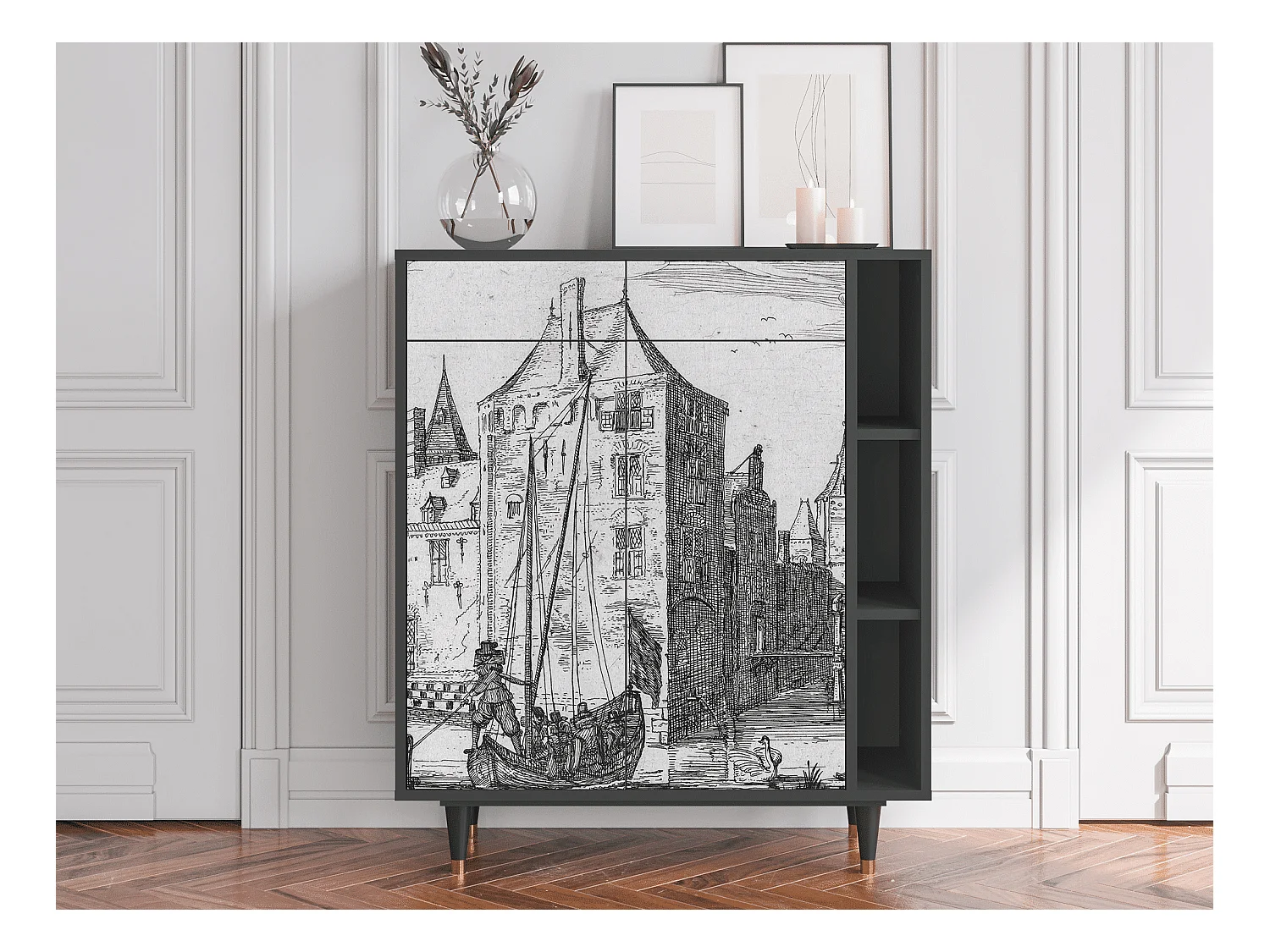 Buffet - 96х110х41 cm - BS6 - Castle with Bridge, Anthracite