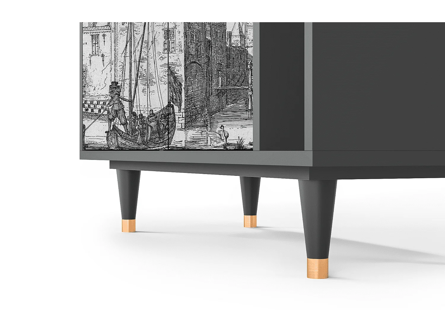 Dressoir - 96х110х41 cm - BS6 - Castle with Bridge, Antraciet