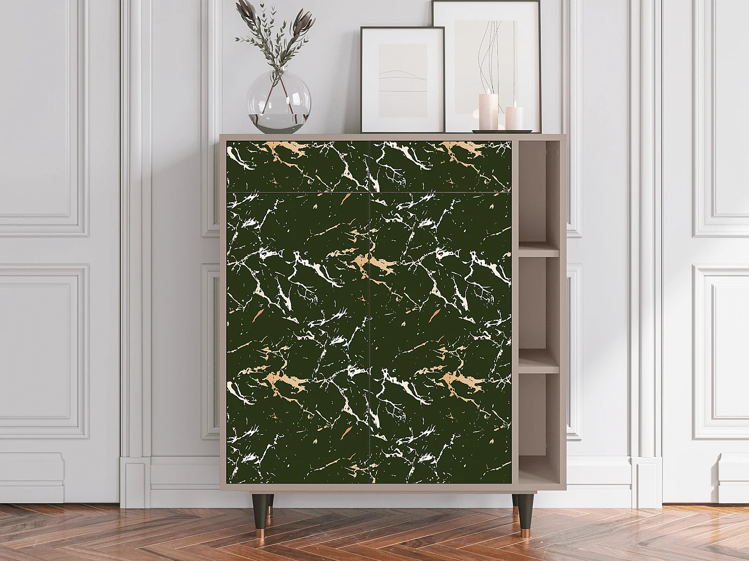 Kredens - 96х110х41 cm - BS6 - Amazon Forest, Latte