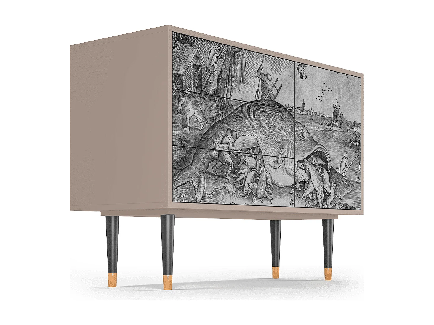 Credenza - 115х84х41 cm - S3 - Big Fish Eat Little, Latte
