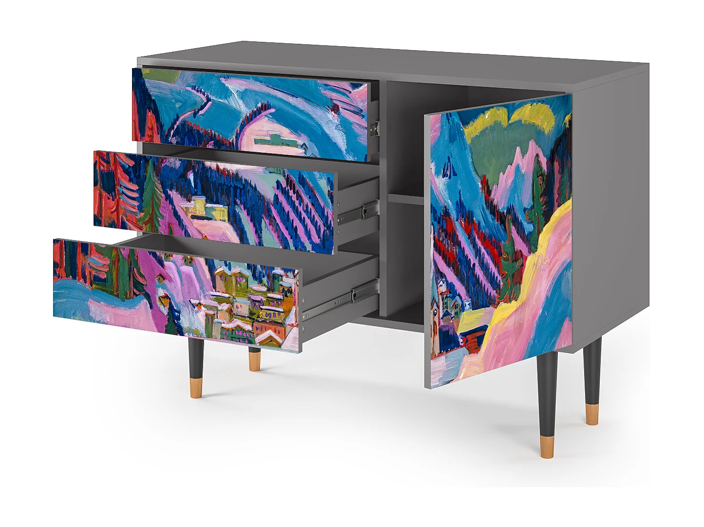 Aparador - 115х84х41 cm - S3 - Malyavan, Cinza