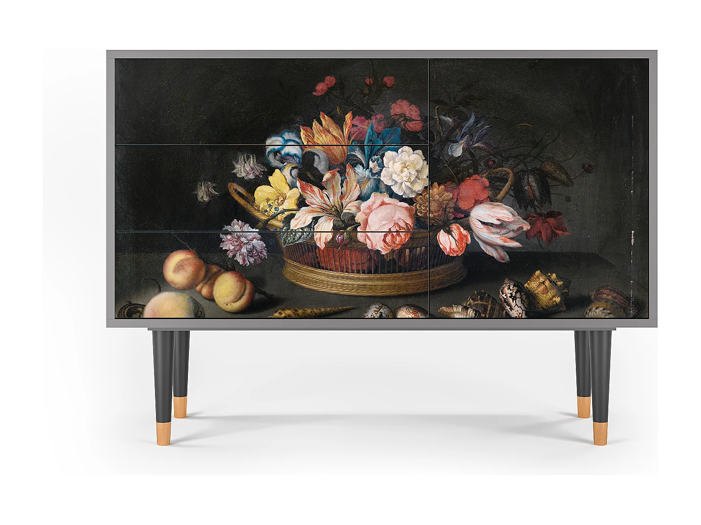Sideboard - 115х84х41 cm - S3 - Still Life with Flowers, Grau