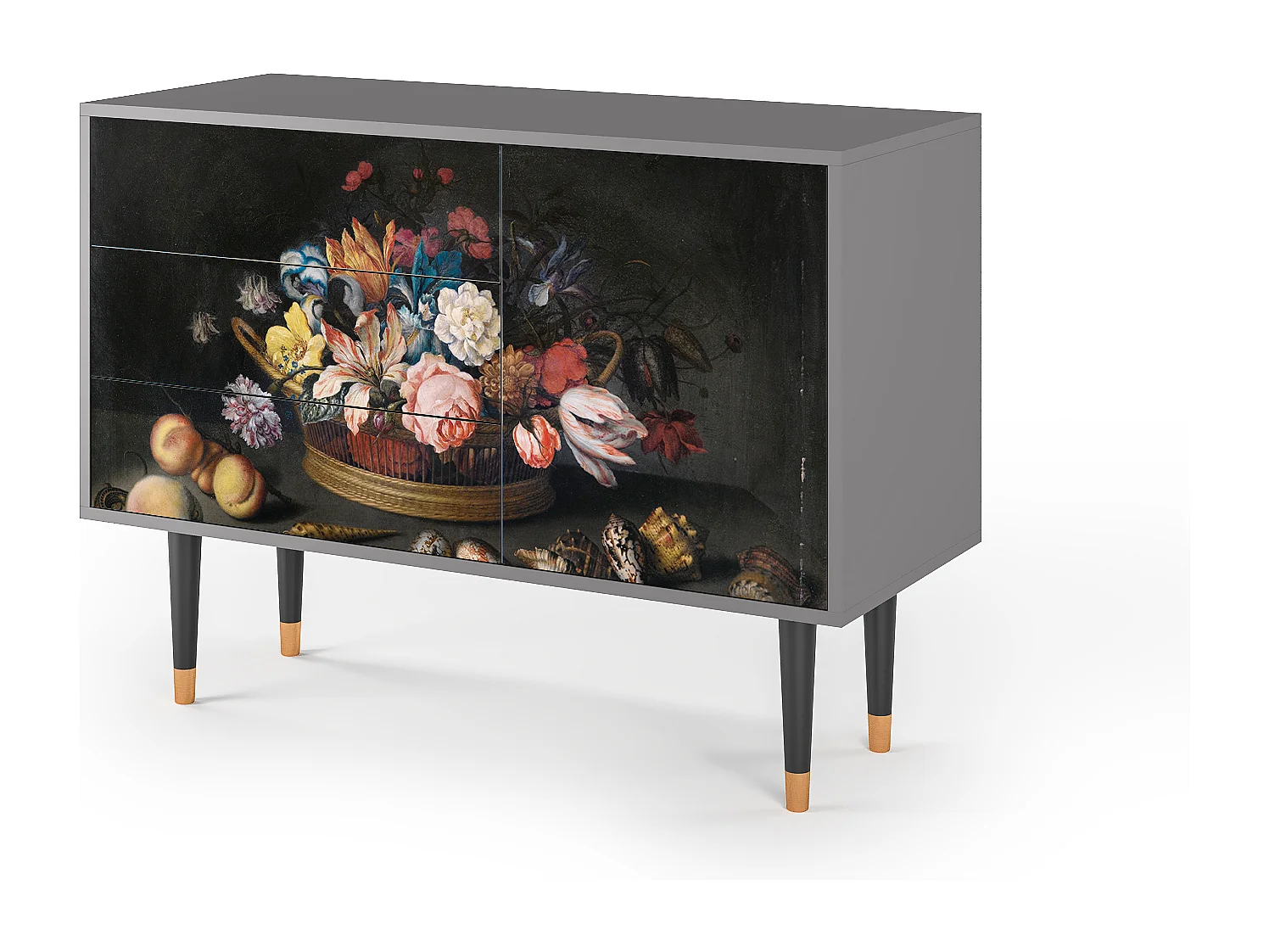 Sideboard - 115х84х41 cm - S3 - Still Life with Flowers, Grau