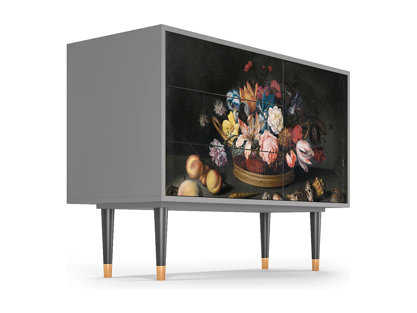 Sideboard - 115х84х41 cm - S3 - Still Life with Flowers, Grau