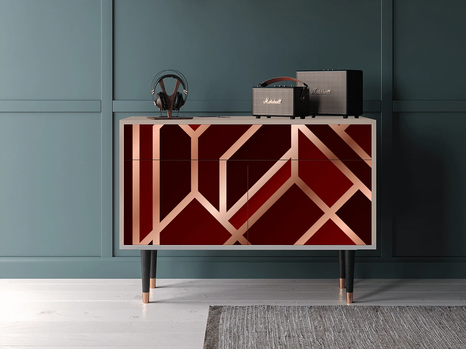 Credenza - 115x85x48 cm - BS4 - Velvet 1920's, Latte