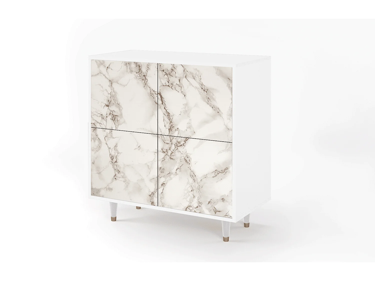 Sideboard - 94x96x48 cm - BS3 - Milk Marble, Weiß