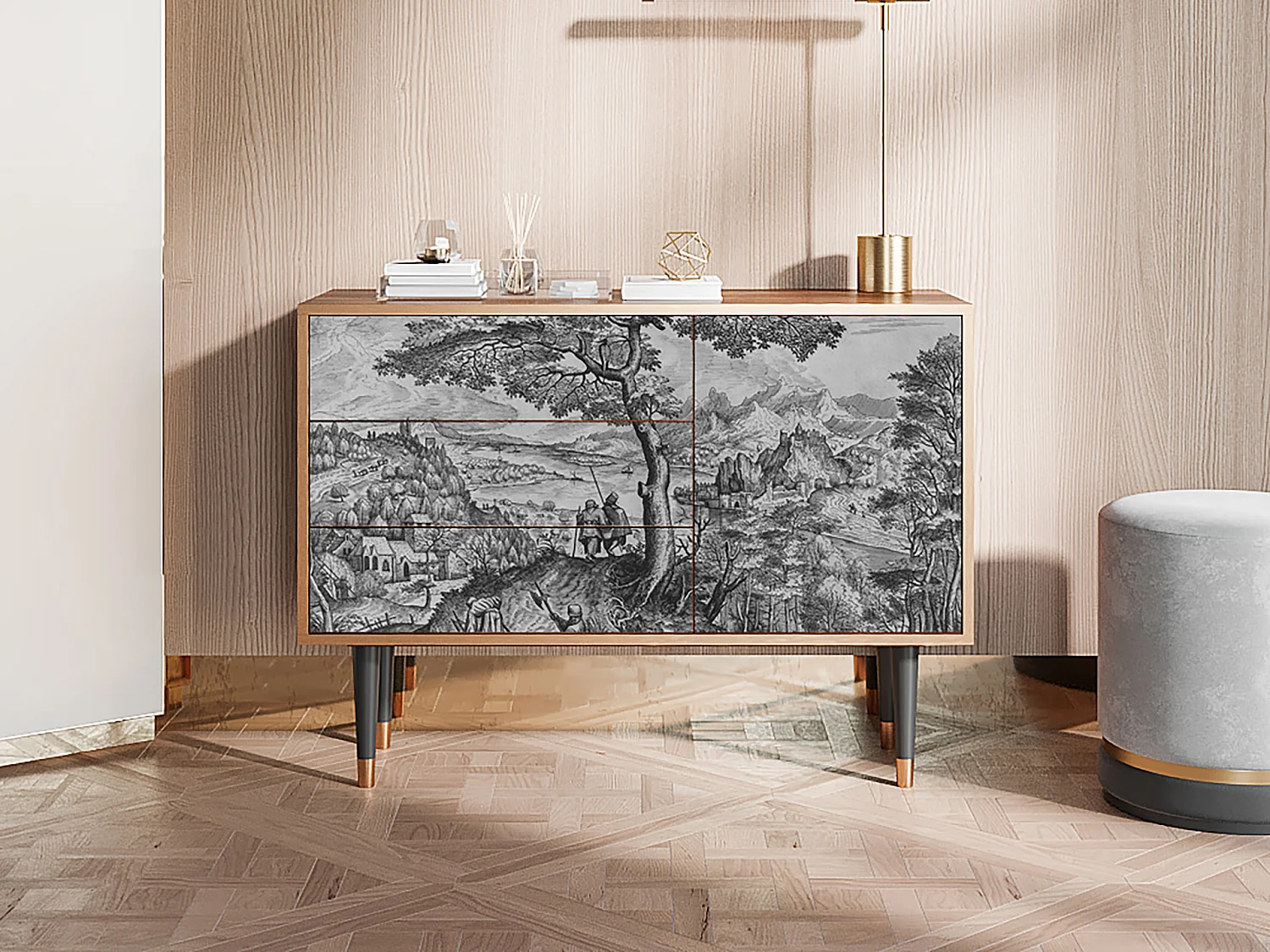 Aparador - 115х84х41 cm - S3 - Milites Requiescentes, Nogueira