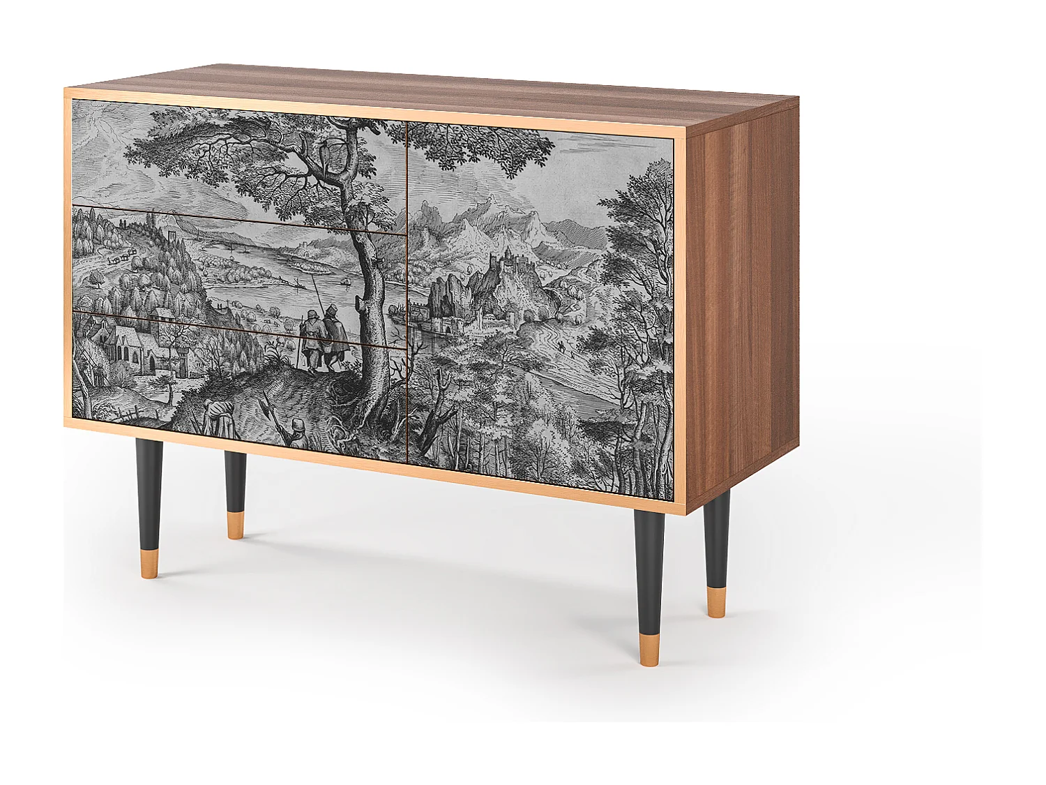 Aparador - 115х84х41 cm - S3 - Milites Requiescentes, Nogueira