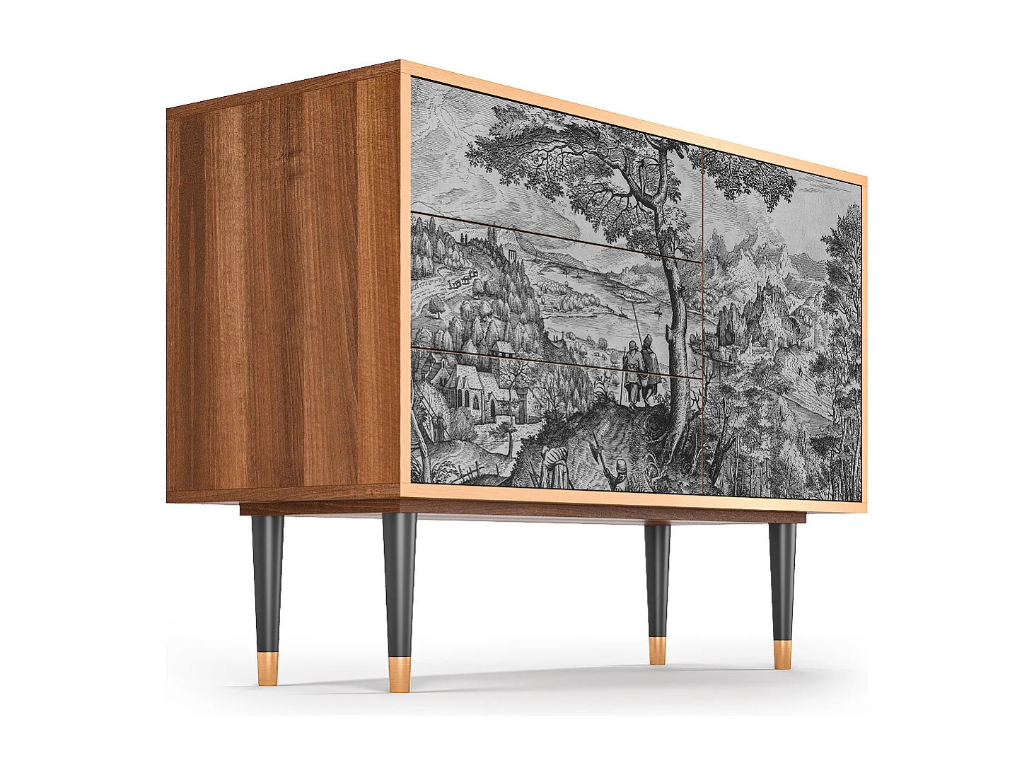 Aparador - 115х84х41 cm - S3 - Milites Requiescentes, Nogueira