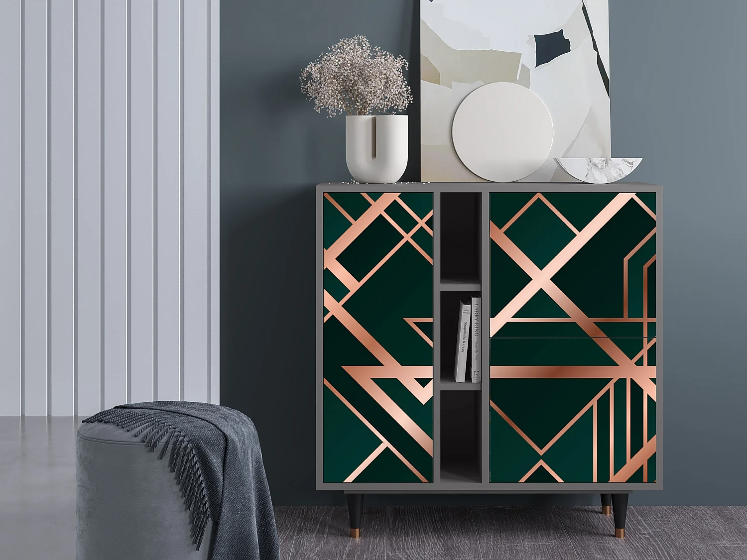 Credenza - 94х96х41 cm - BS5 - Emerald Gatsby, Grigio