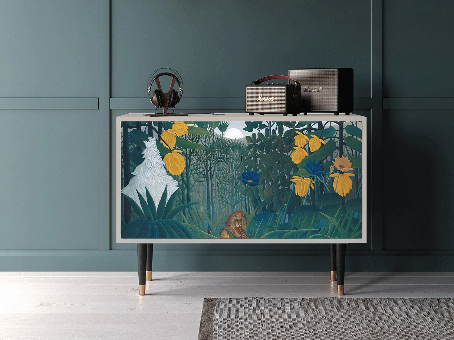 Kredens - 115x85x48 cm - BS4 - The Repast of the Lion, Piaskowy