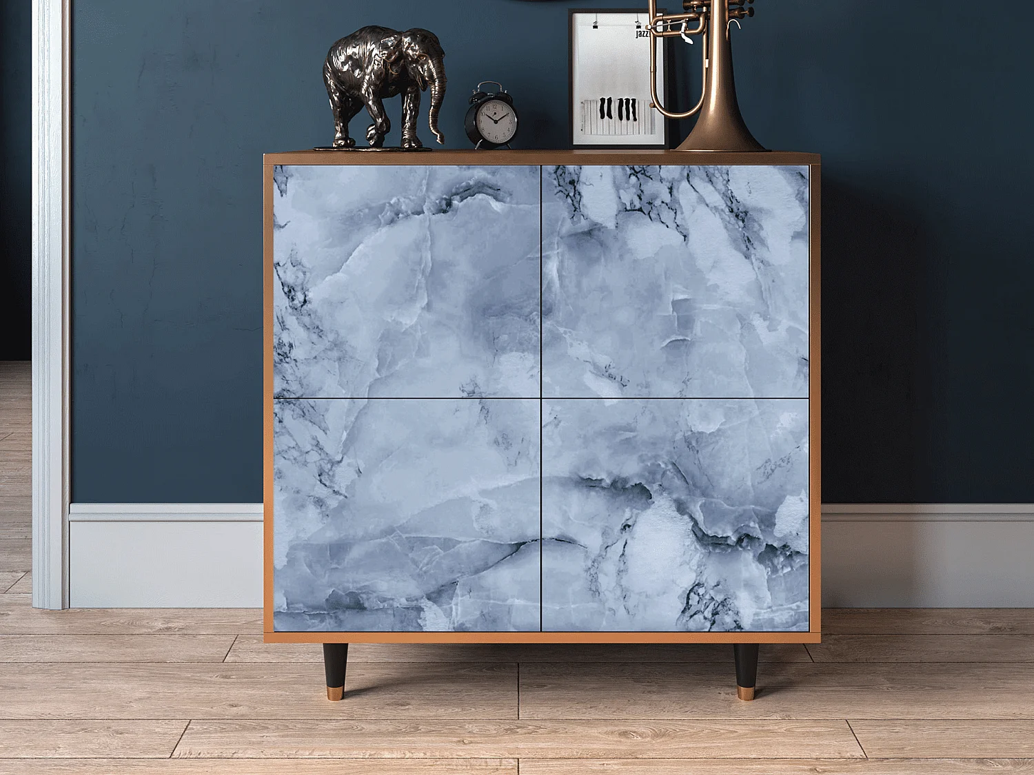 Aparador - 94x96x48 cm - BS3 - Feather Ice, Nogueira