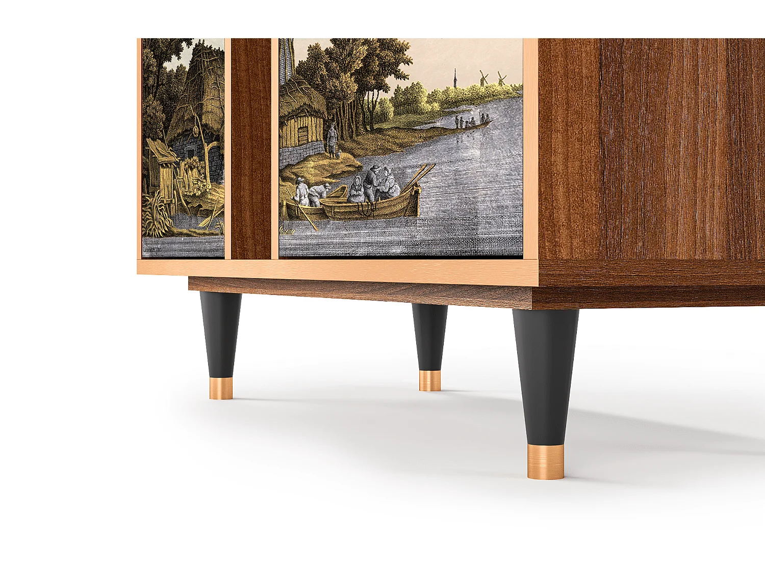 Kredens - 94х96х41 cm - BS5 - Mill along a River, Orzech