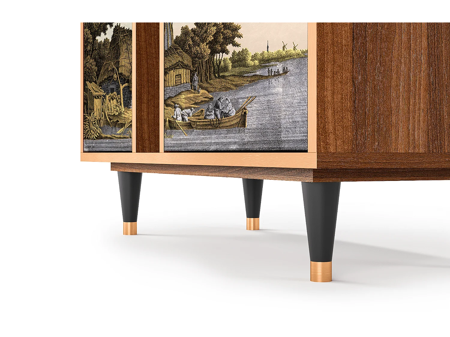 Kredens - 94х96х41 cm - BS5 - Mill along a River, Orzech