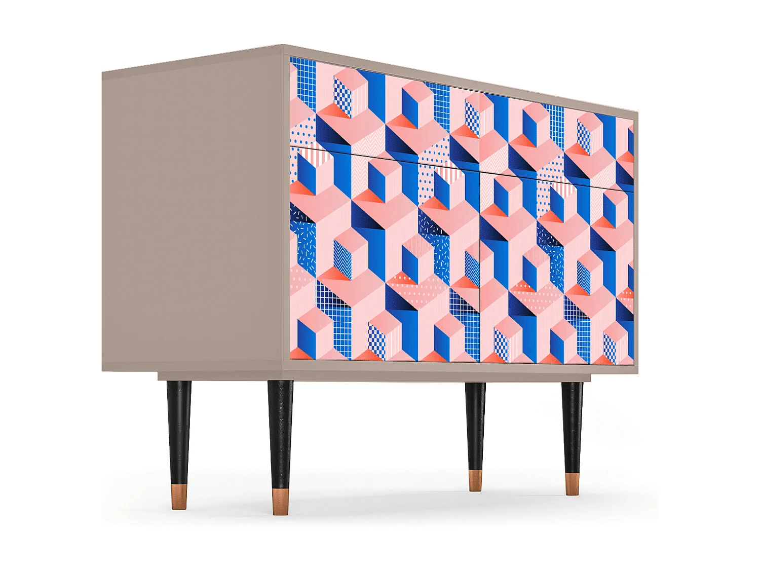 Kredens - 115x85x48 cm - BS4 - Pinky Squares, Latte