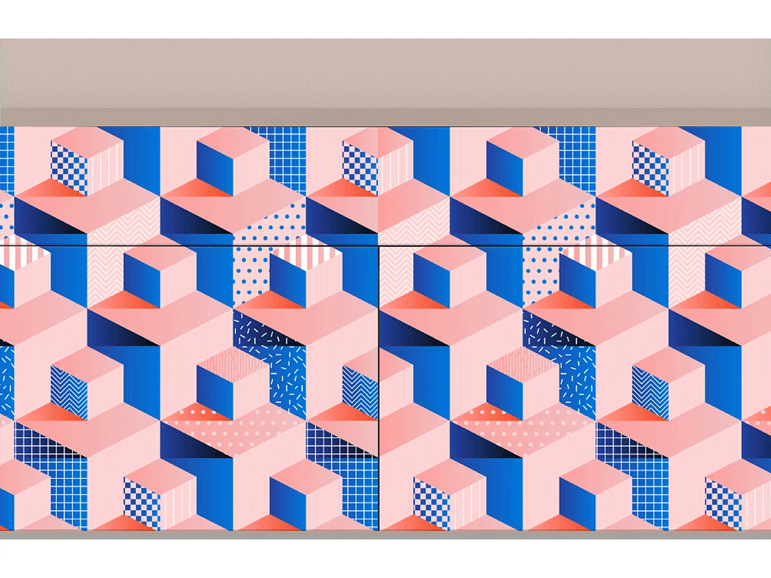 Buffet - 115x85x48 cm - BS4 - Pinky Squares, Latte