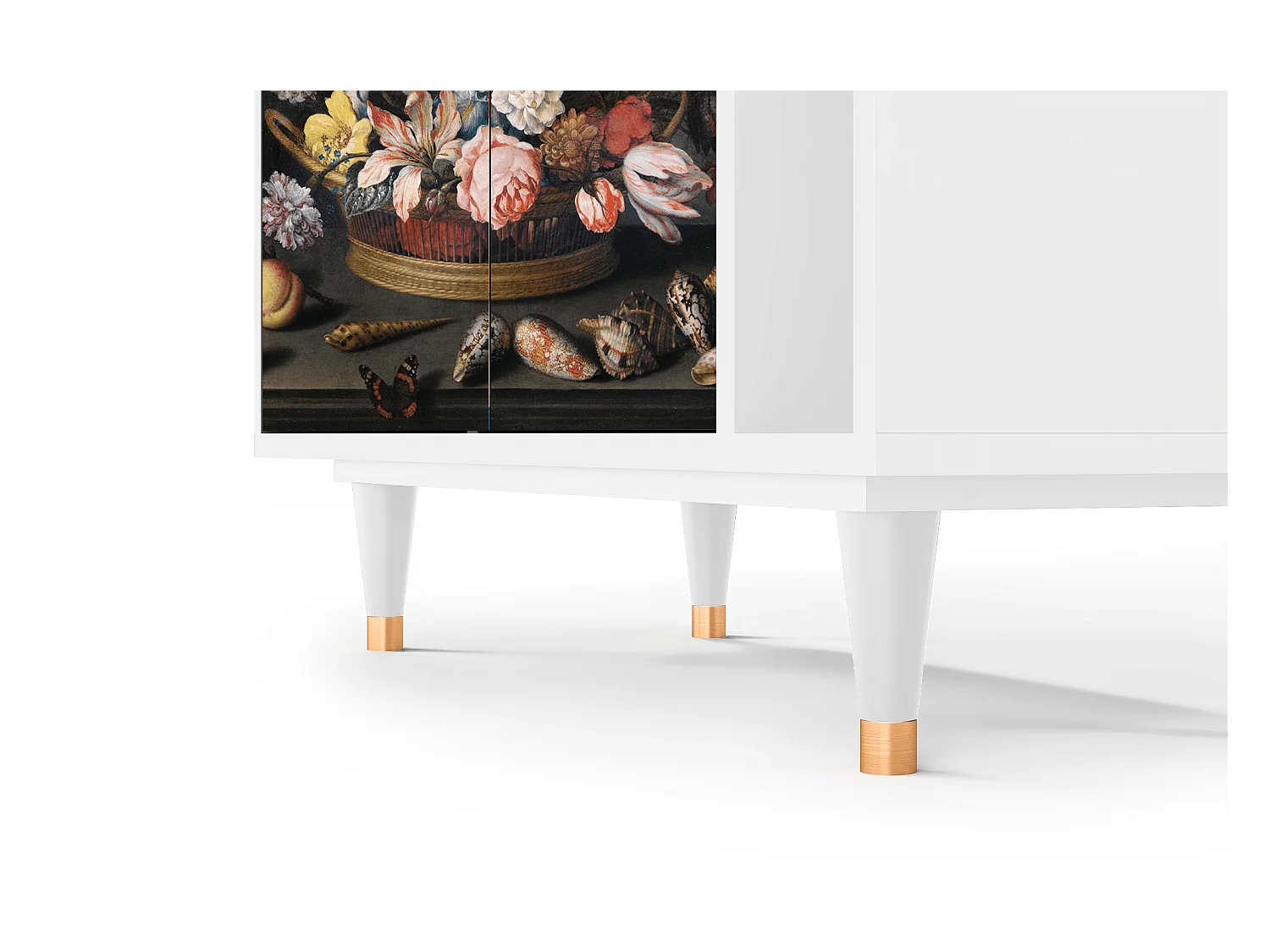 Sideboard - 96х110х41 cm - BS6 - Still Life with Flowers, Weiß