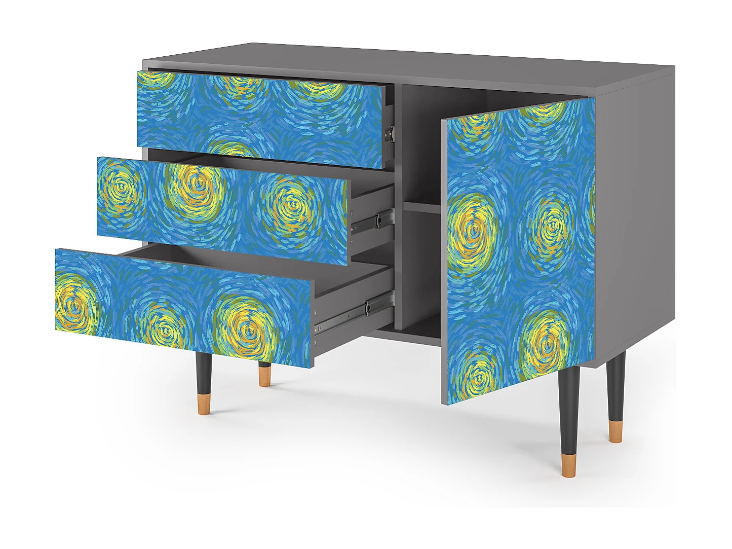 Buffet - 115х84х41 cm - S3 - Van Gogh Lights, Gris