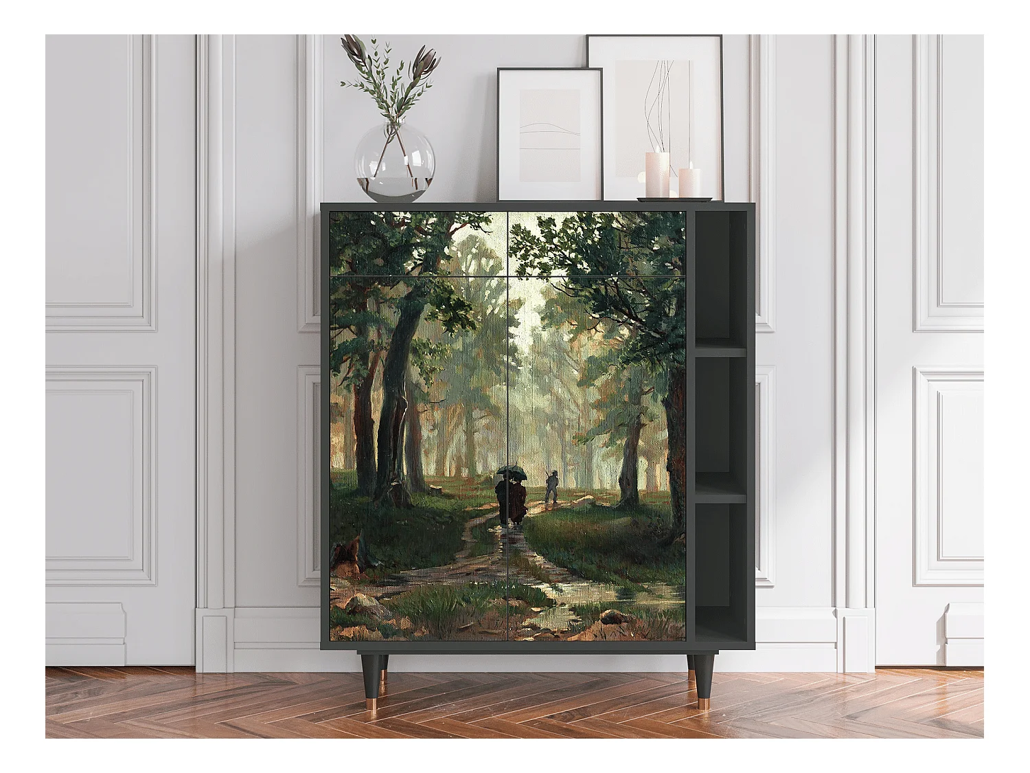 Credenza - 96х110х41 cm - BS6 -  Rain in the Oak Forest, Antracite