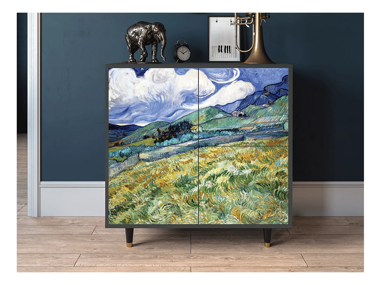Kredens - 94x96x48 cm - BS3 - Landscape, Antracyt