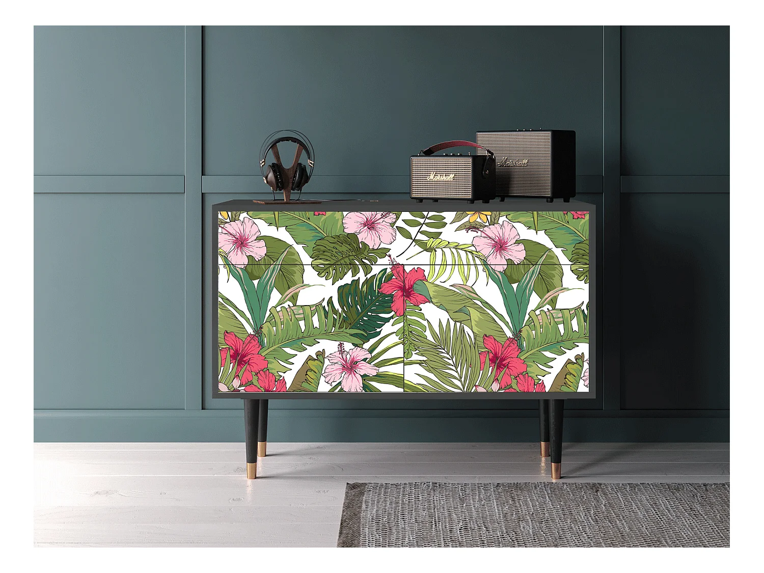 Sideboard - 115x85x48 cm - BS4 - Verdant Tropics, Anthrazit