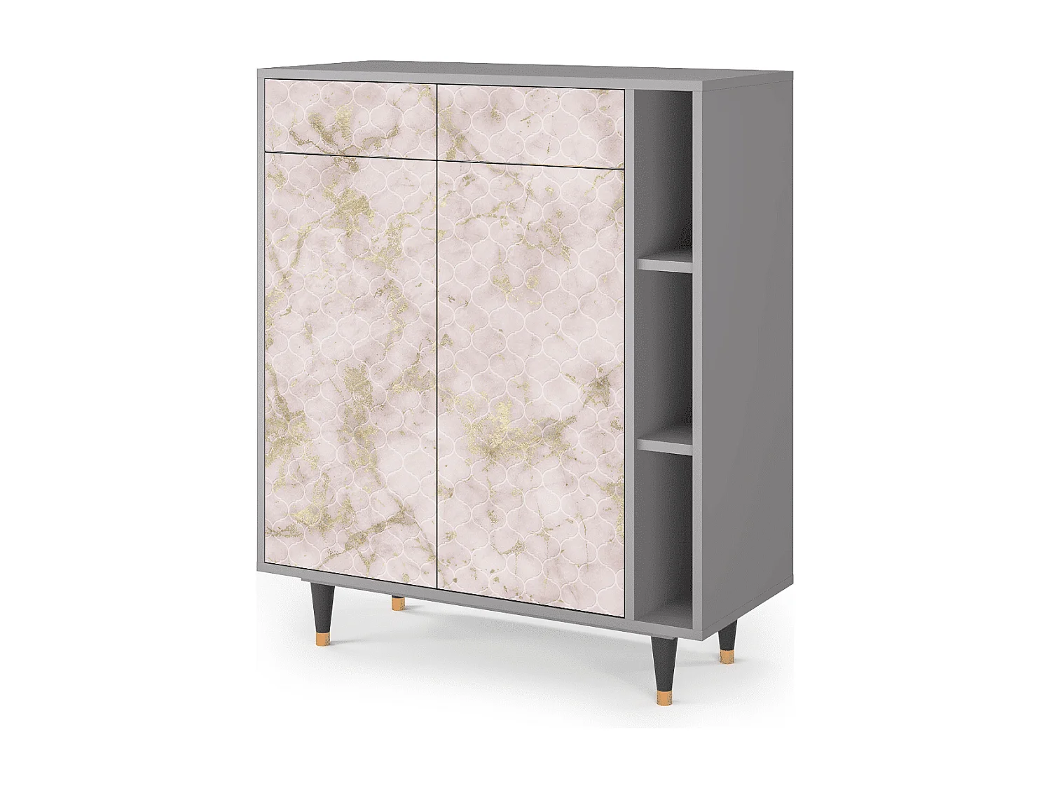 Dressoir - 96х110х41 cm - BS6 - Dirty Roses, Grijs