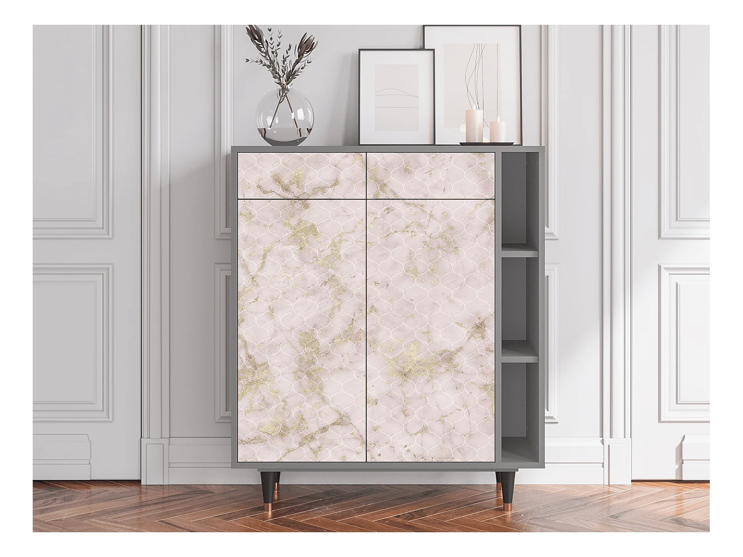 Buffet - 96х110х41 cm - BS6 - Dirty Roses, Gris