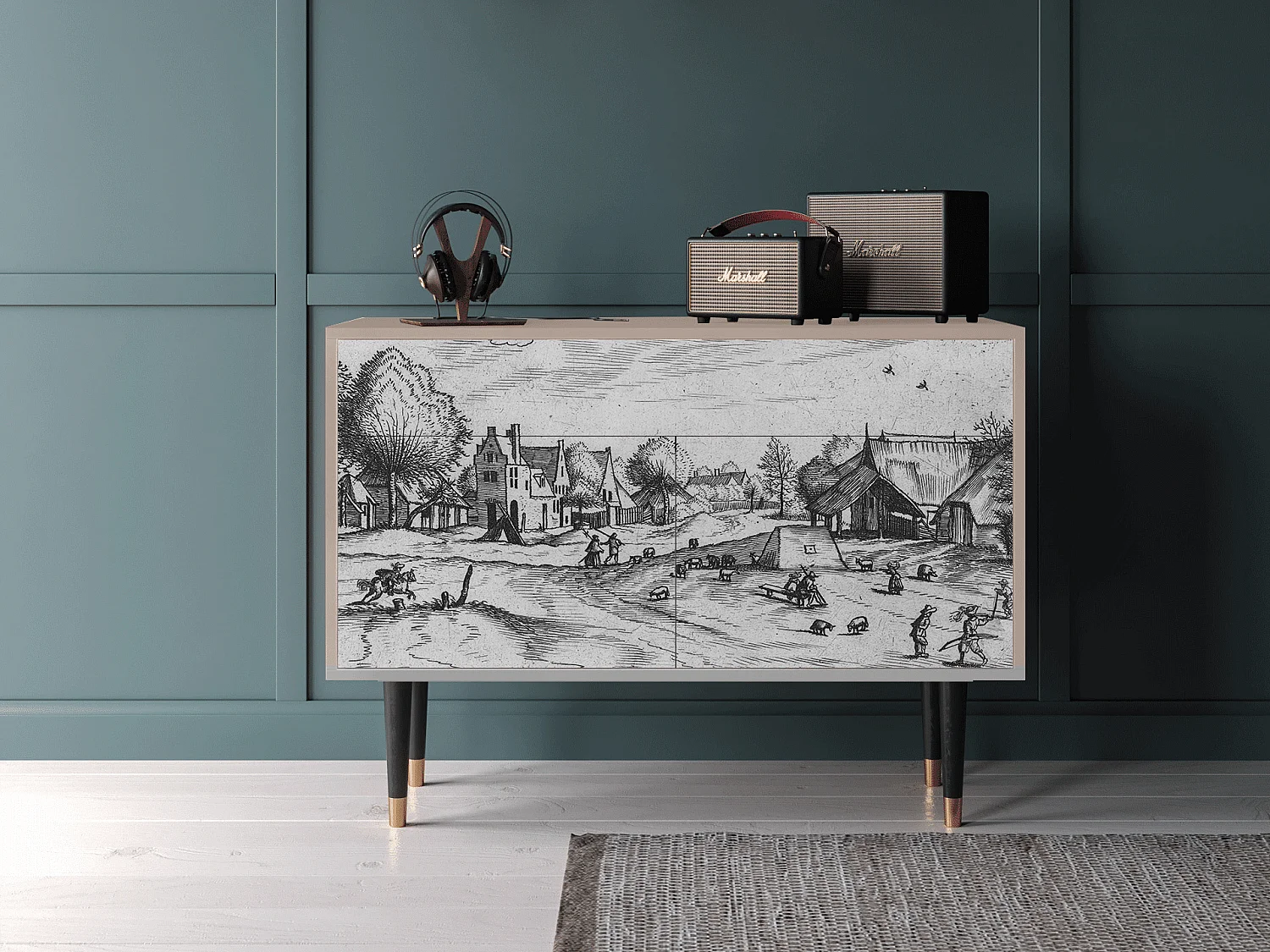 Aparador - 115x85x48 cm - BS4 - Country Village, Latte